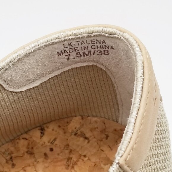 Lucky Brand Talena Knit Platform Sneakers Shimmer Natural Size 7.5 Stretch $79 - Picture 12 of 16